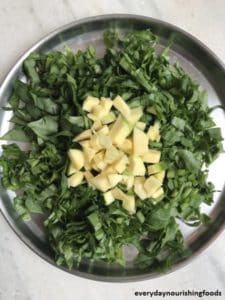 Malabar spinach chutney ingredients