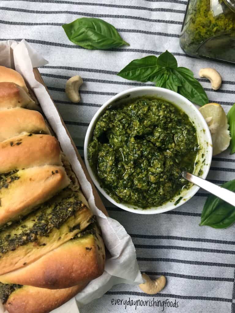 Vegan Basil Pesto Recipe with Almonds/Cashews