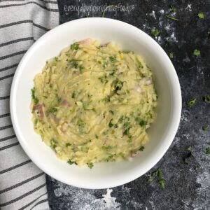 indian mashed potatoes in a bowl