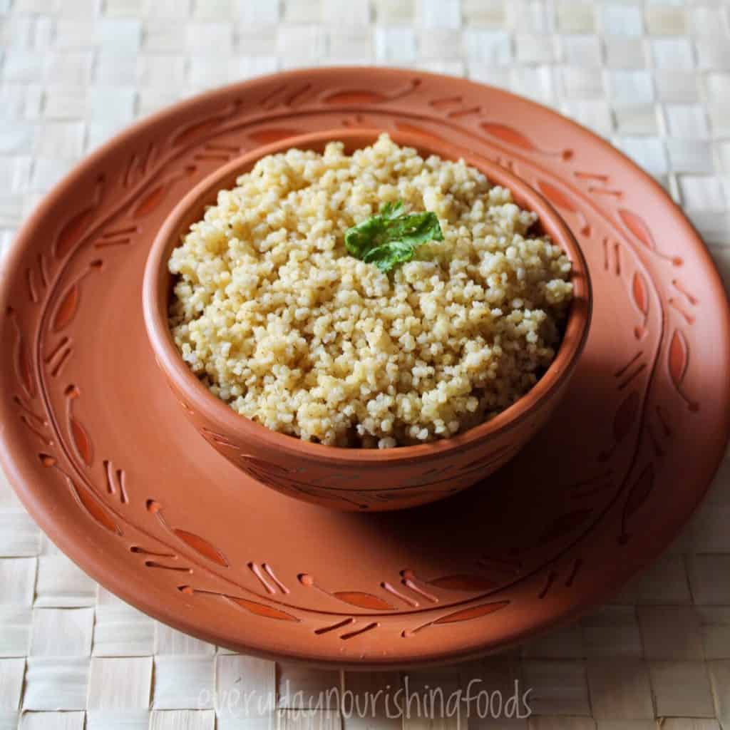 cooked millet in a bowl