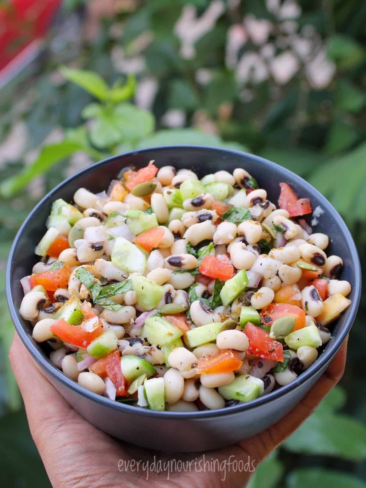 black eyed peas salad in a bowl