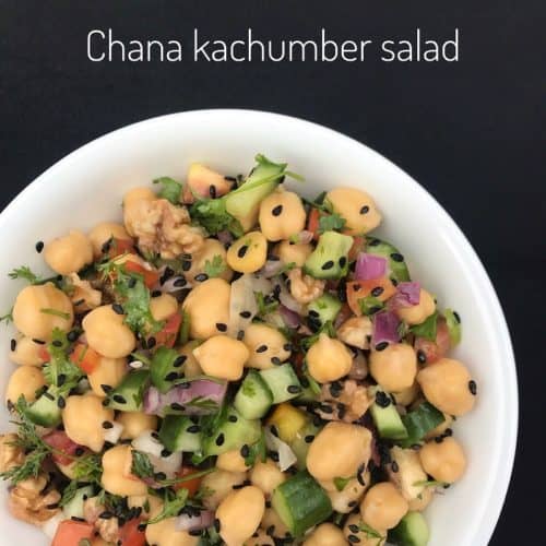 Chickpeas cucumber salad - chana kachumber salad