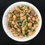 spicy Indian chickpeas salad in a bowl