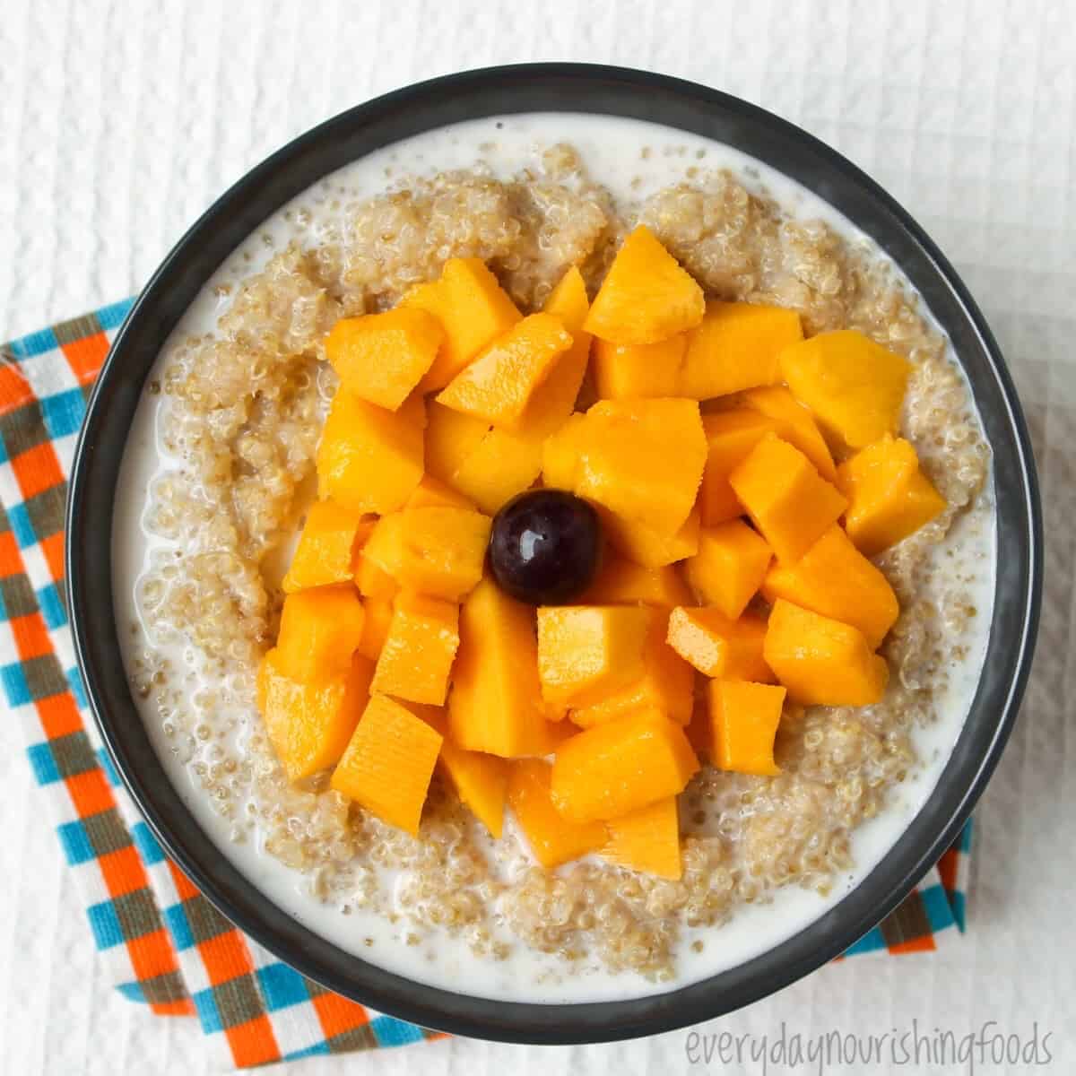 quinoa pudding in a bowl