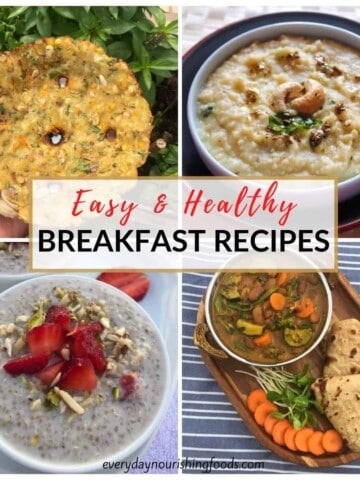 easy and healthy breakfast recipes collage image
