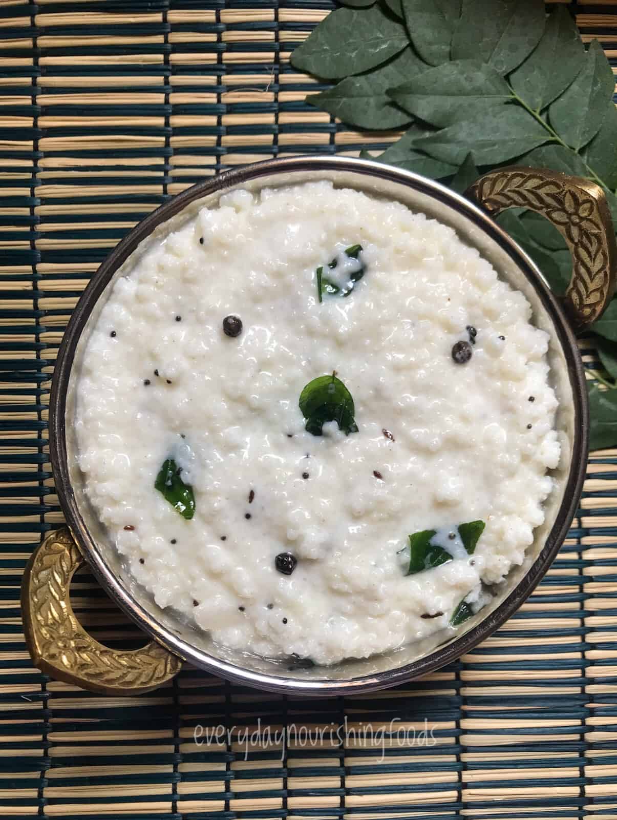 millet curd rice in a bowl