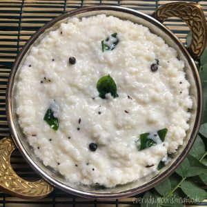 curd rice with cooked millet in a bowl