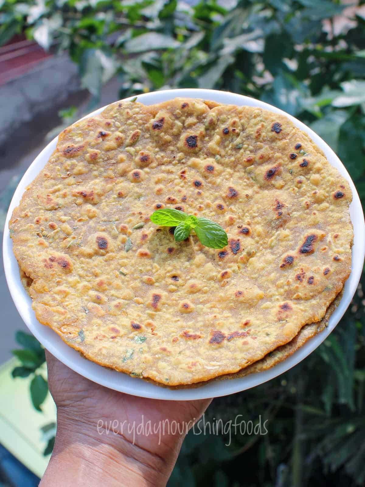 zucchini paratha in a plate