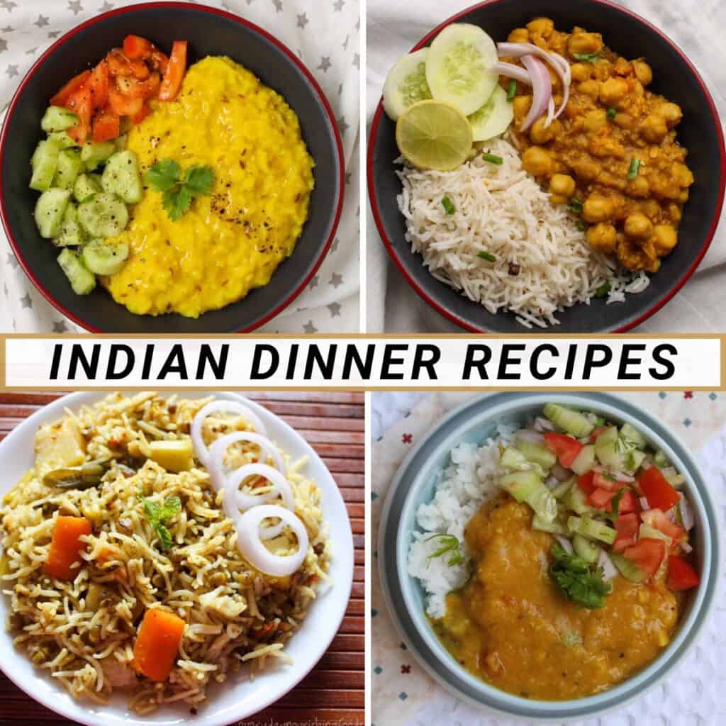 indian dinner ideas in a collage