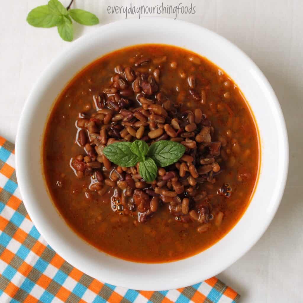 adzuki beans curry in a bowl