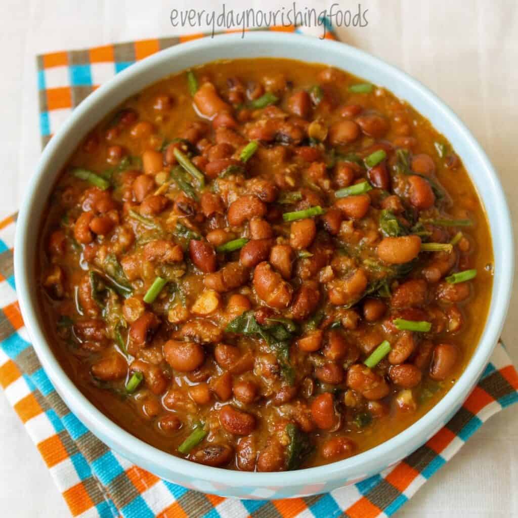 black eyed peas curry in a bowl