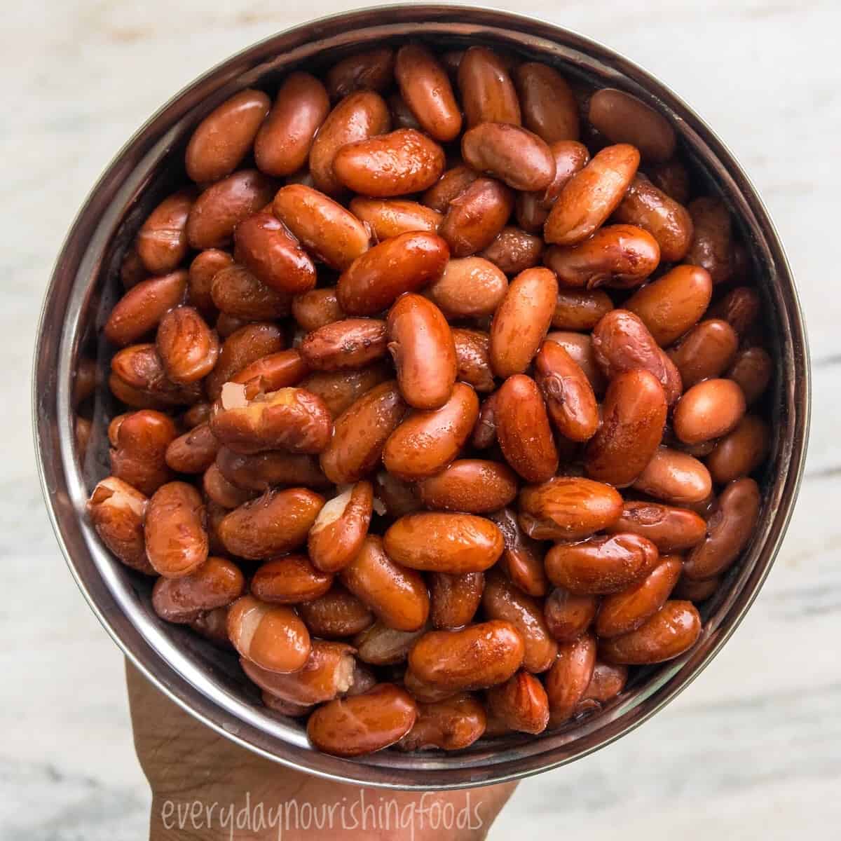 cooked kidney beans in a box