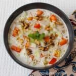 savory steel cut oats in a bowl