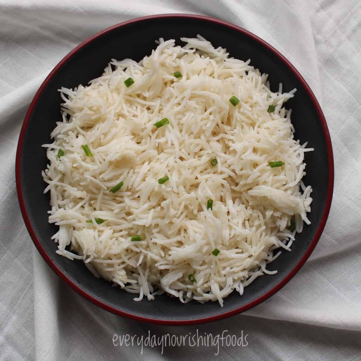 instant pot basmati rice in a bowl