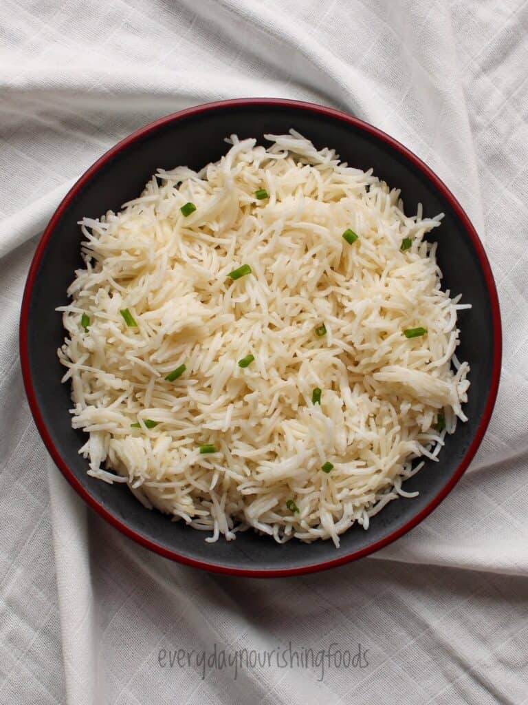 instant pot basmati rice in a plate