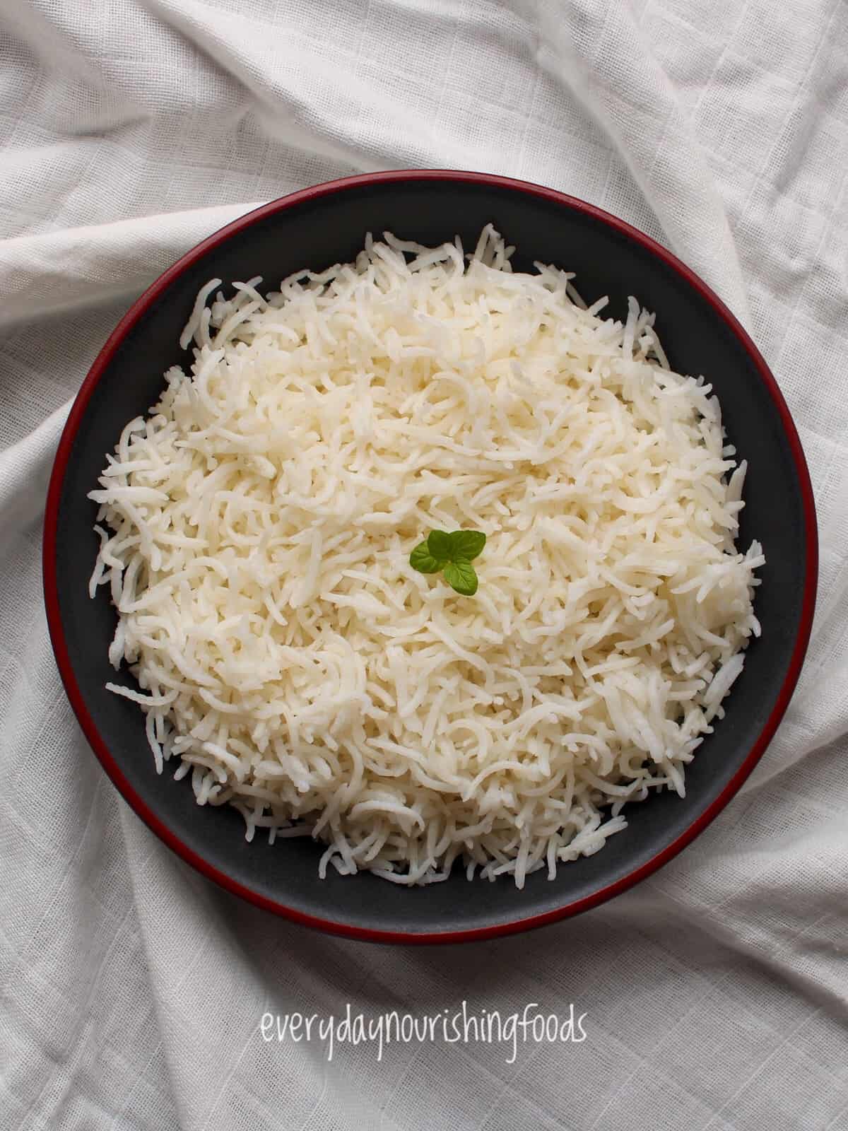 rice cooker basmati rice in a bowl