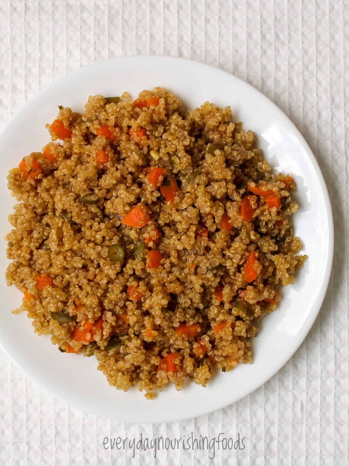 instant pot quinoa with vegetables in a plate