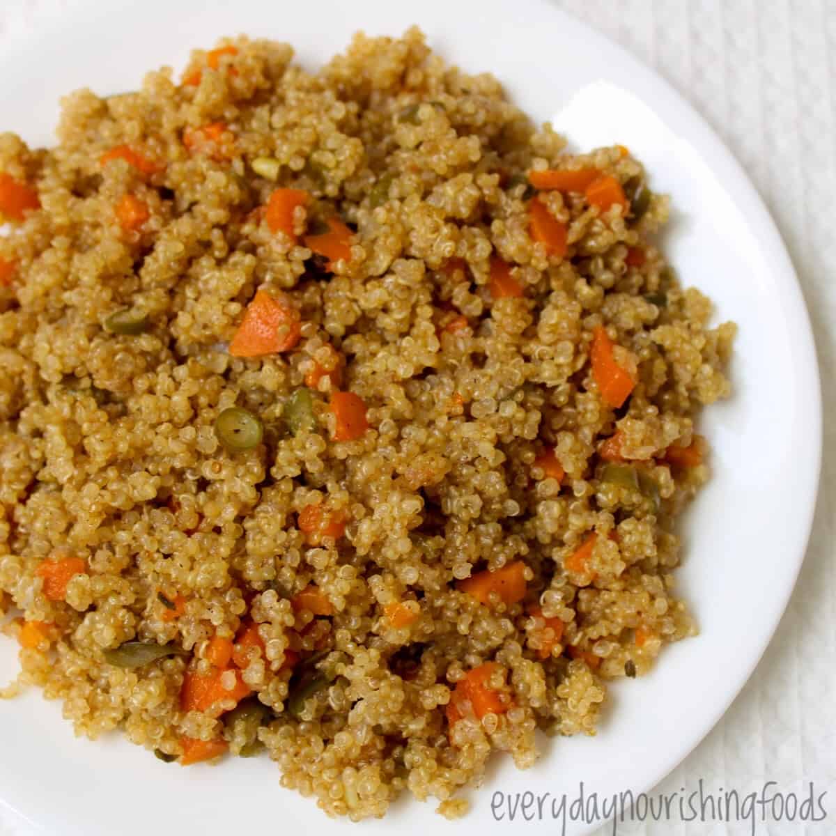 quinoa pilaf with veggies in a plate