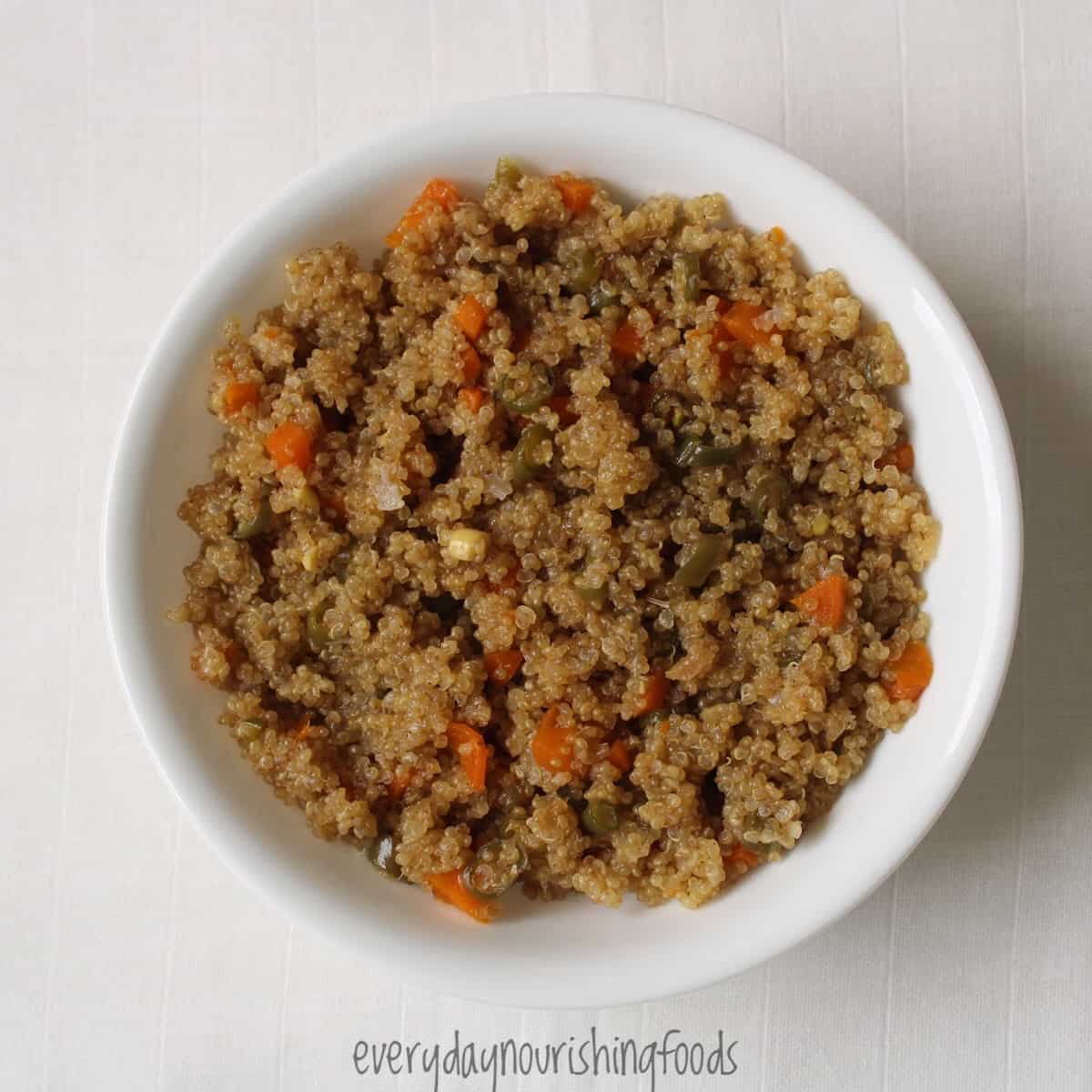 instant pot quinoa with vegetables in a bowl