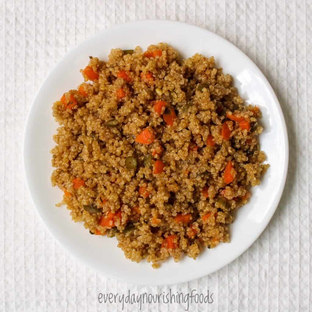 instant pot quinoa with vegetables in a plate