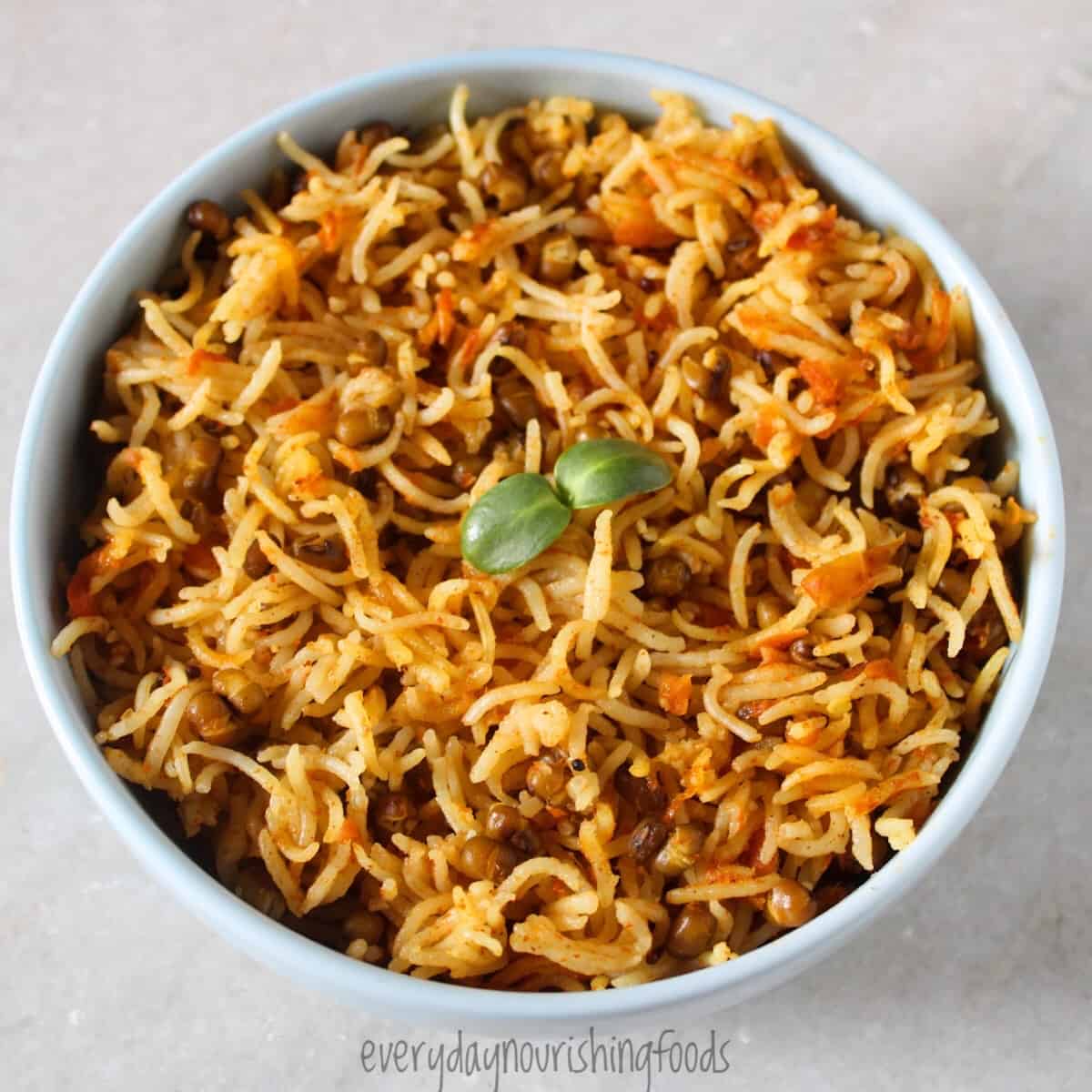 instant pot tomato rice in a bowl