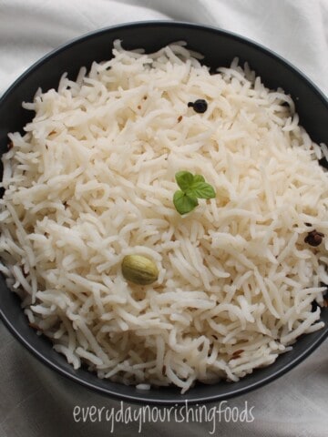 indian spiced basmati rice in a bowl
