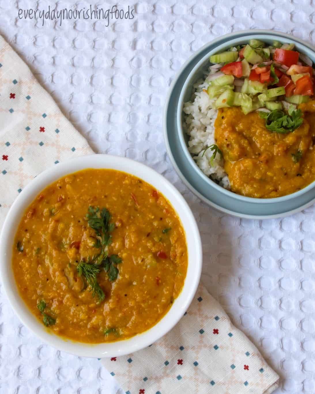 red lentils dal in a bowl