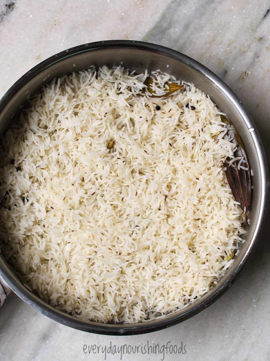 indian rice in a pot