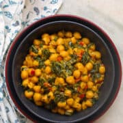 chickpea kale curry in a bowl