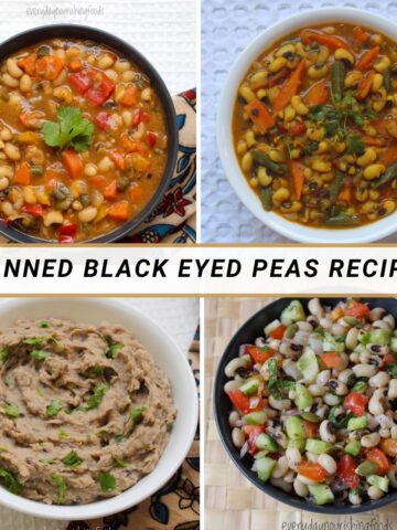 canned black eyed peas recipes collage