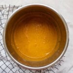 Fully blended tikka masala sauce cooled and ready for storing or freezing.